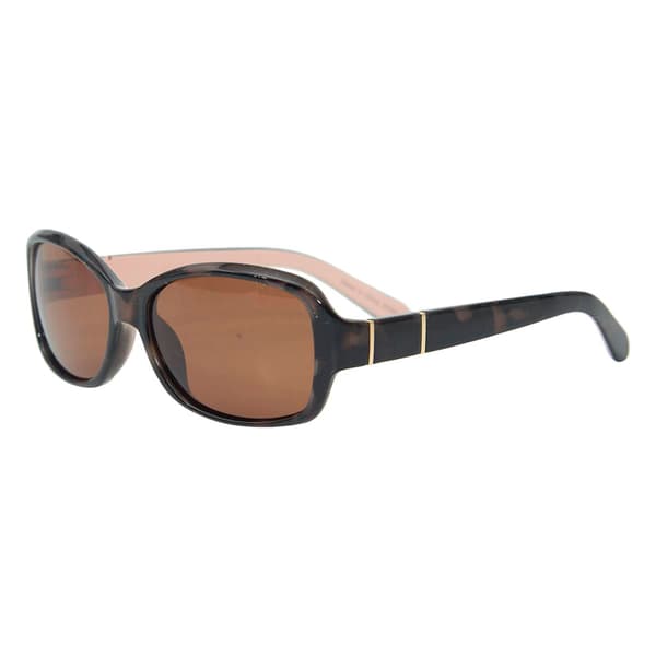 Womens Surf n Sand Polarized Rectangle Sunglasses-Tortoise/Brown - image 