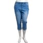 Plus Size Bleu Denim Five Pocket Denim Rolled Hem Capris Jeans - image 1