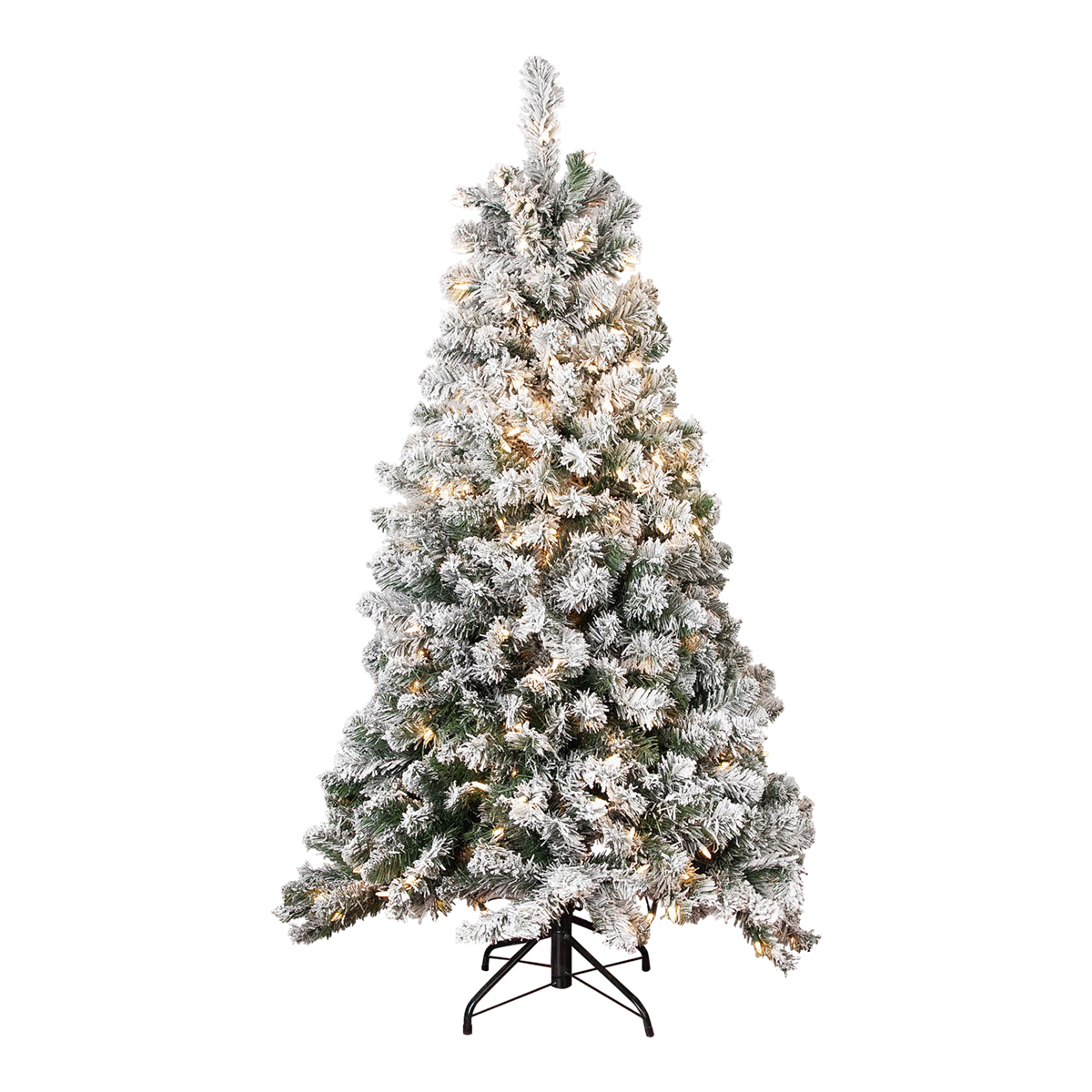 Northlight 4.5ft. Pre-Lit Flocked Winema Pine Christmas Tree