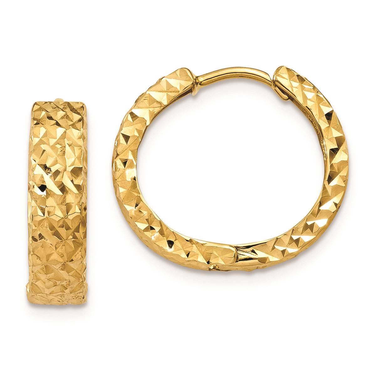 Gold Classics™ 14kt. Yellow Gold Diamond Hoop Earrings