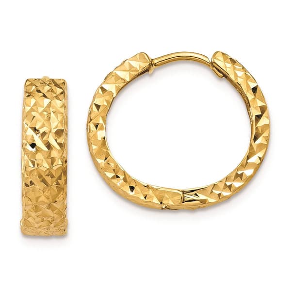 Gold Classics(tm) 14kt. Yellow Gold Diamond Hoop Earrings - image 