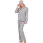 Womens White Mark Dotted Long Sleeve 3pc. Pajama Set - image 3