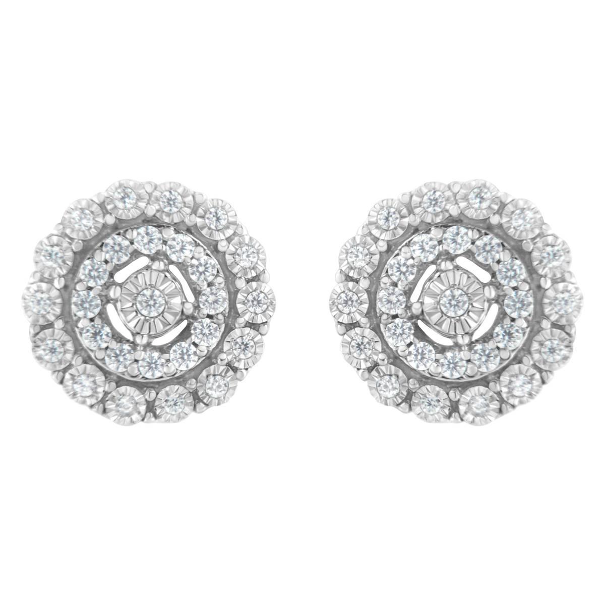 Haus of Brilliance 10kt. White Gold 1/2ctw. Halo Diamond...