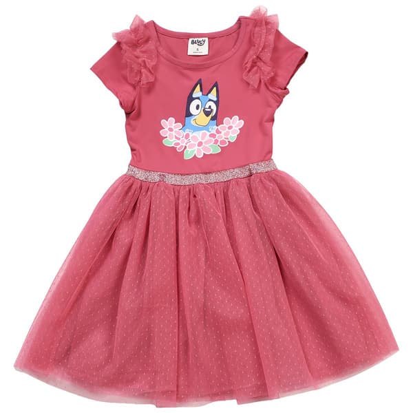 Girls (4-6x) Bluey Short Sleeve Ballerina Dress - image 