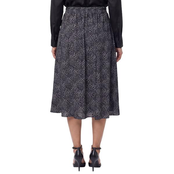 Petite NY Collection Pull On Leopard Hacci Midi Skirt