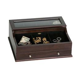 Mens Mele & Co. Hampden Glass Top Wooden Dresser Valet