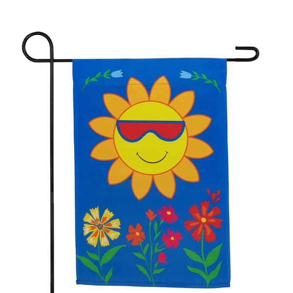 Northlight Seasonal Smiling Sun Floral Outdoor Garden Flag - image 