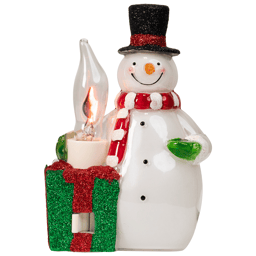 Northlight Snowman with Present Flickering Christmas Night Light