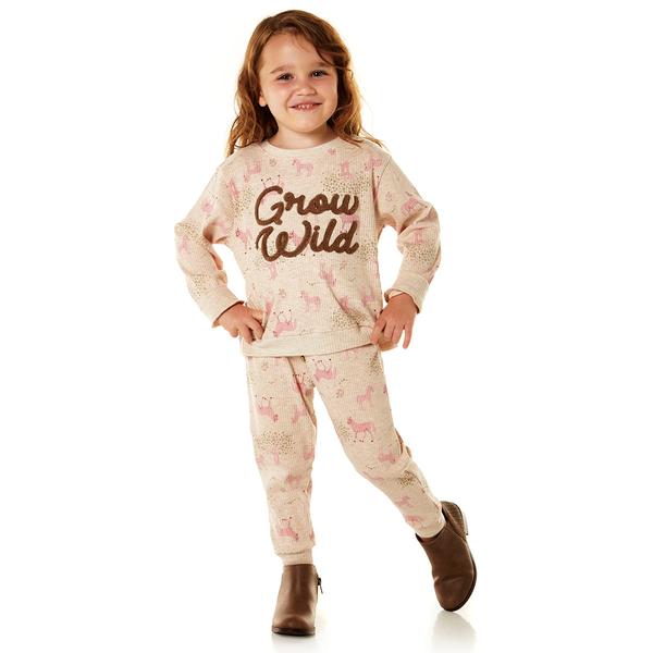 Toddler Girl Emily & Oliver 2pc. Grow Wild Horse Joggers Set