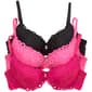 Womens Juicy Couture 3pk. Lace Push-Up Charm Bras JC2041-3PKCV - image 1