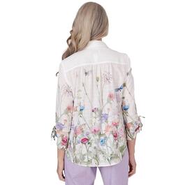 Womens Alfred Dunner Garden Party Watercolor Floral Top