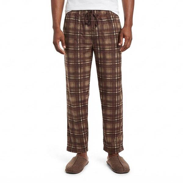 Mens Preswick & Moore(R) Plaid Silky Pajama Pants - Brown - image 