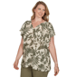 Plus Size Ruby Rd. Sedona Escape Flutter Sleeve Tropical Blouse - image 3