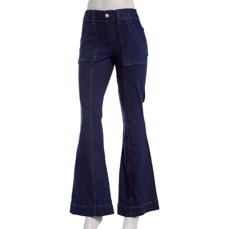 Juniors Madden Girl High Rise Denim Elastic Back Flare Jeans