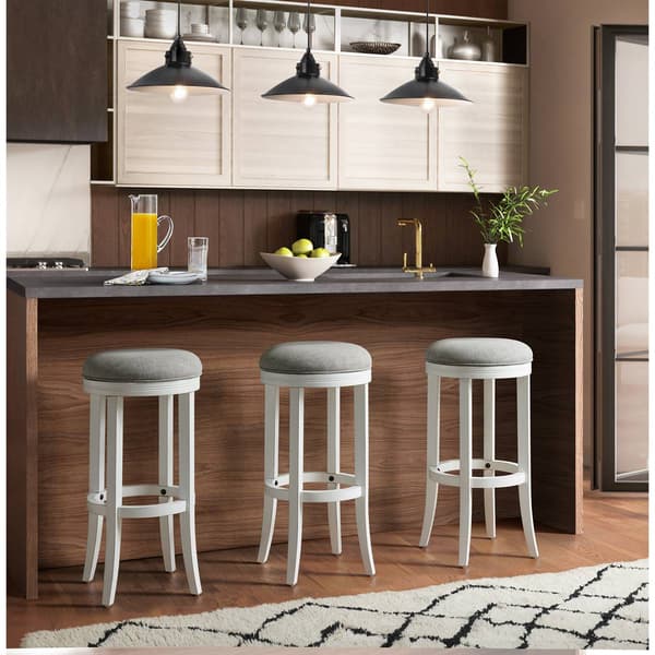 New Ridge Home Goods Avery Bar-Height Backless Barstool - White