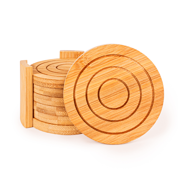 BergHOFF Bamboo 8pc. Serving Tray with Coasters Set
