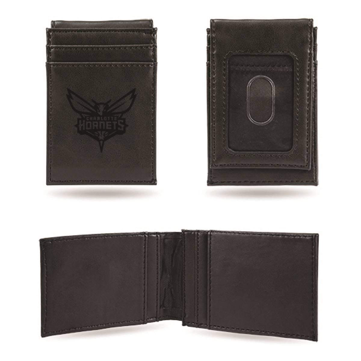 Mens NBA Charlotte Hornets Faux Leather Front Pocket Wallet