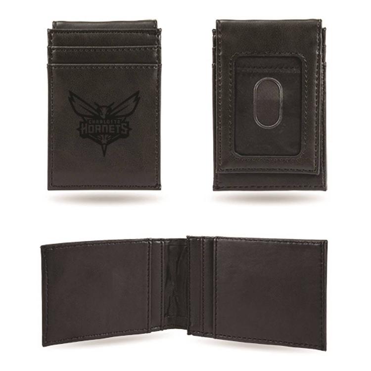Mens NBA Charlotte Hornets Faux Leather Front Pocket Wallet
