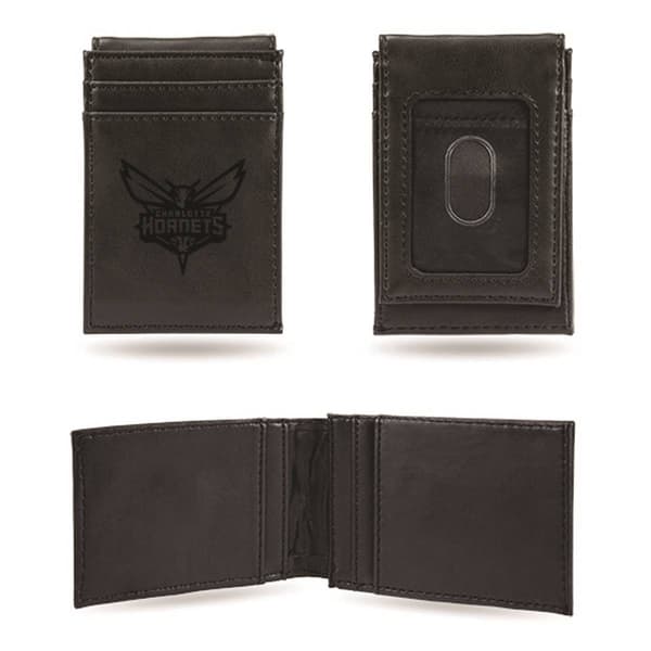 Mens NBA Charlotte Hornets Faux Leather Front Pocket Wallet