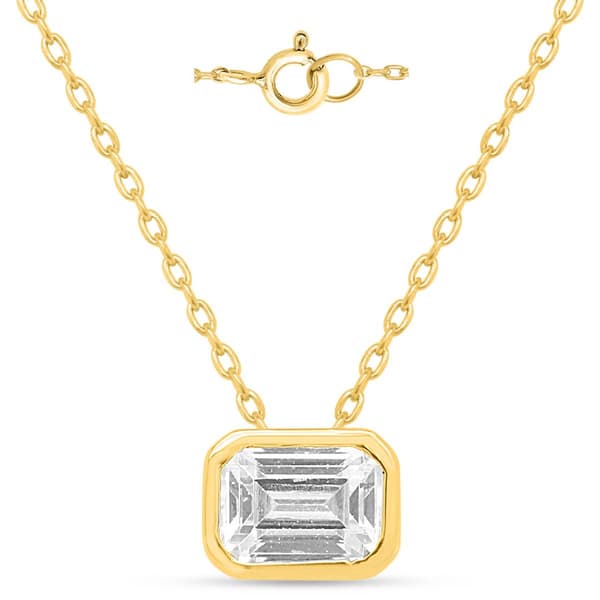 Nova Star® 1ctw. Emerald Lab Grown Diamond Solitaire Pendant