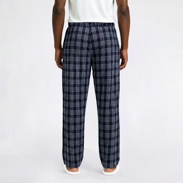 Mens Preswick & Moore® Flannel Plaid Pajama Pants - Navy/White