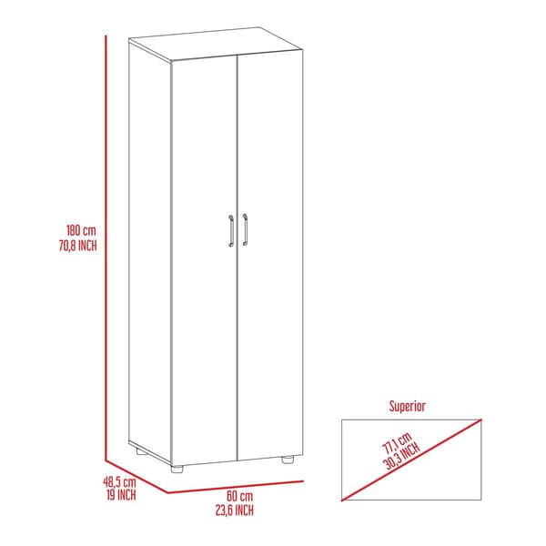 FM FURNITURE Glasglow Black Armoire