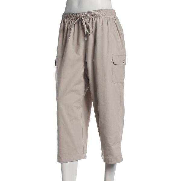 Plus Size Hasting & Smith Drawcord Tie Cargo Capris - image 