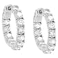 Silver Plated & CZ Inside-Out Hoop Earrings - image 1