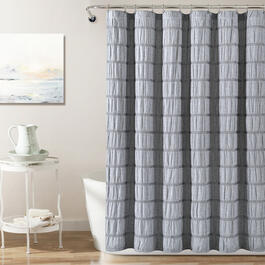 Lush Decor(R) Waffle Stripe Woven Cotton Shower Curtain