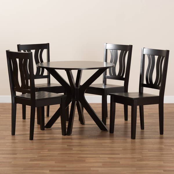 Baxton Studio Mare Dark Brown Finished Wood 5pc. Dining Set