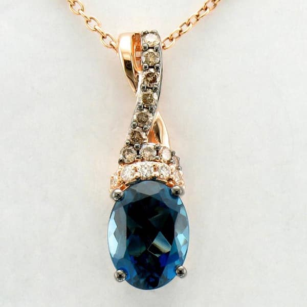 Le Vian Chocolatier(R) Deep Sea Blue Topaz(tm) Diamond Pendant - image 
