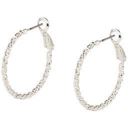 Design Collection Silver-Tone Textured Hoop Earrings