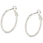 Design Collection Silver-Tone Textured Hoop Earrings - image 1