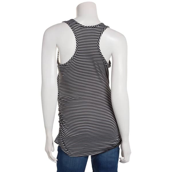 Womens Due Time Striped Racerback Maternity Tank Top
