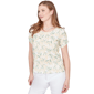 Womens Emaline Key Items Short Ruched Sleeve Leaf Tee - image 3