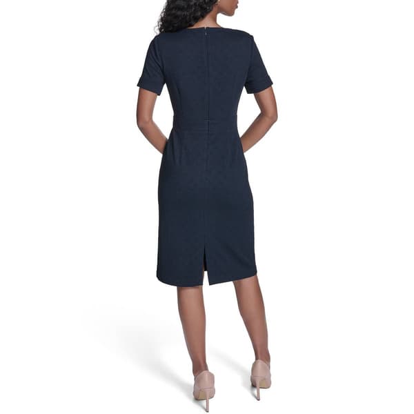 Womens Tommy Hilfiger Short Sleeve Textured Sheath Dress