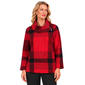 Womens Ali Miles Long Sleeve Split Neck With Zipper Plaid Sweater - image 1