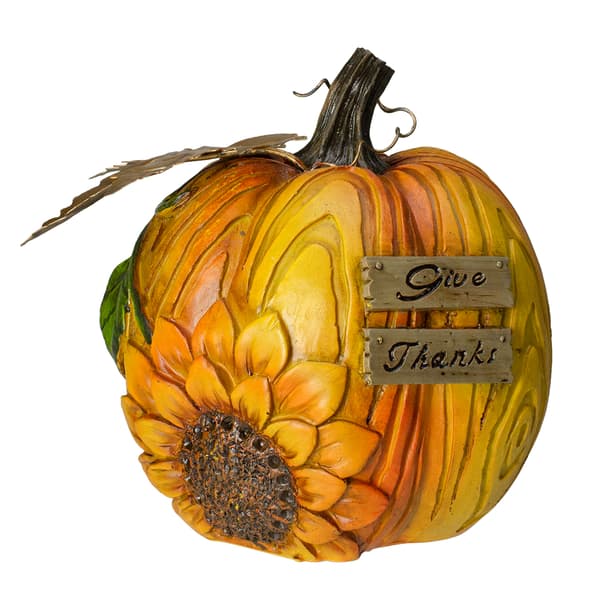 Northlight Seasonal 6.5in. Give Thanks Pumpkin Tabletop Decor - image 