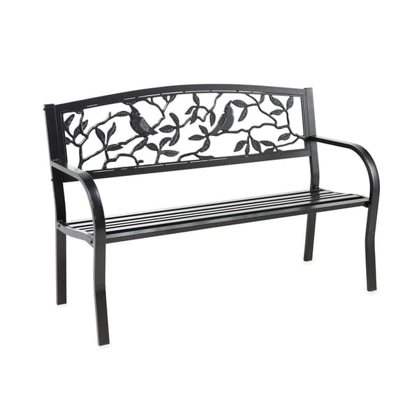 Evergreen Cardinals Metal Garden Bench - image 