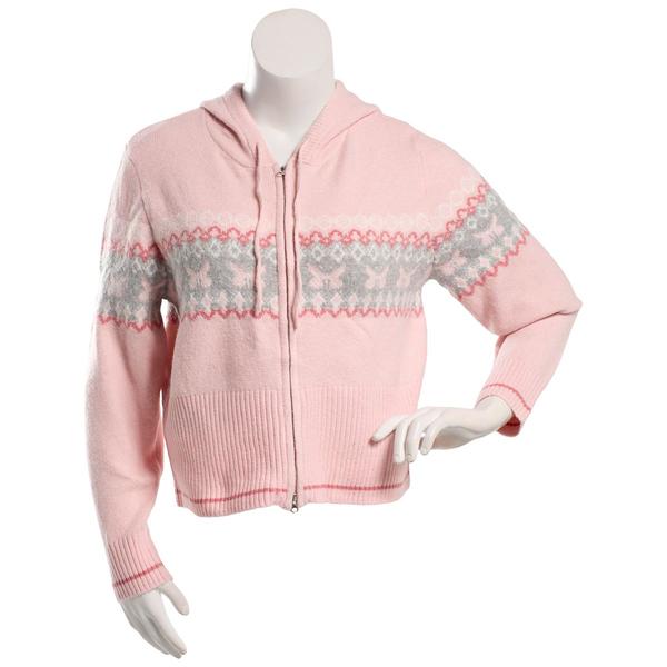 Juniors Plus Madden Girl Jacquard Double Zip Sweater Hoodie