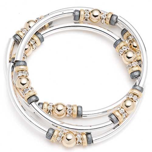 Nine West Tri-Tone Set of 3 Stretch Bracelets