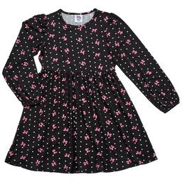 Girls (7-16) Jolie & Joy Bow Dot Black Puff Sleeve Yummy Dress