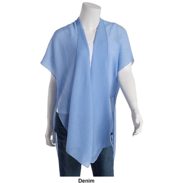 Womens Adrienne Vittadini Pleated Oversize Mesh Kimono