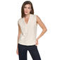 Womens DKNY Jeans Solid Sleevelees Vee Neck Cable Sweater With H - image 1