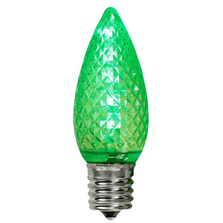 Sienna Green LED Faceted C9 Christmas Bulbs - Pack of 4