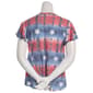 Plus Size Tru Self Flutter Sleeve V-Neck Stars Tie Hem Blouse - image 2