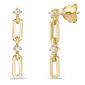 Brilliant Grown Gold-Plated Lab-Grown Diamond Link Drop Earrings - image 2