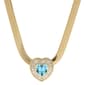 Gianni Argento Blue Topaz Baguette Heart Necklace - image 1