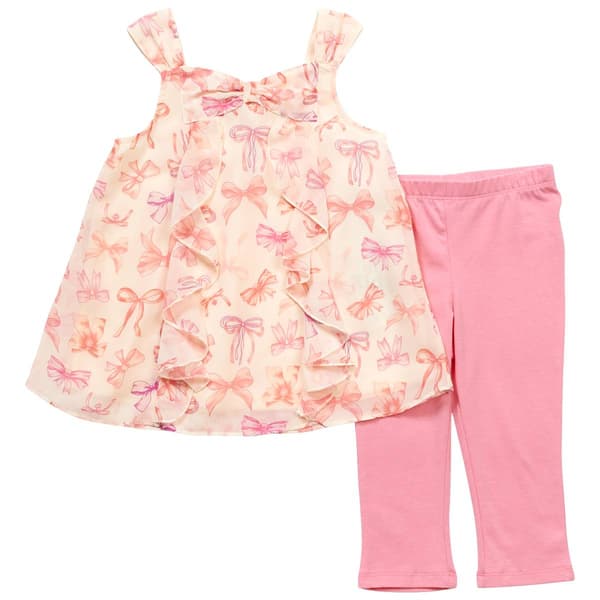 Girls &#40;4-6x&#41; Kids Headquarters&#40;R&#41; 2pc. Bow Tunic & Capris Set - image 