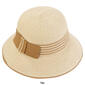 Womens Madd Hatter Cloche w/ Stripes Straw Hat - image 3